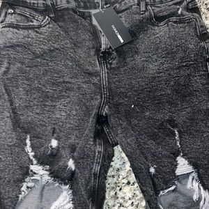 Fashion nova distressed shorts.